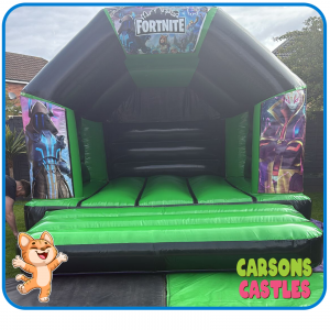 Fortnite Green and Black Bouncy Castle Hire